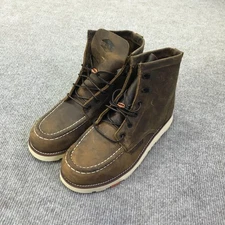 Brunt Marin Unlined Boots Mens Size 11 Brown Leather Moc Toe Work EH Wedge Sole