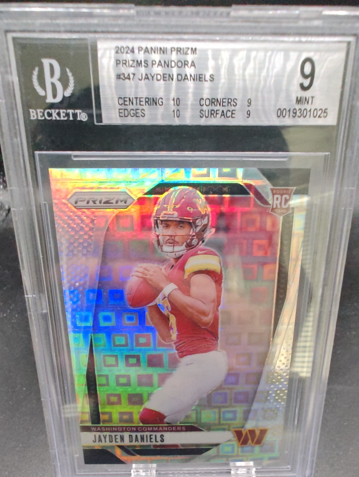 Jayden Daniels 2024 Panini Prizm Rookie #347 Pandora /400 RC BGS 9 MINT 2 10's