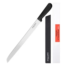 12 Inch Serrated Bread Knife Homemade Stainless Steel Wide Wavy Edge