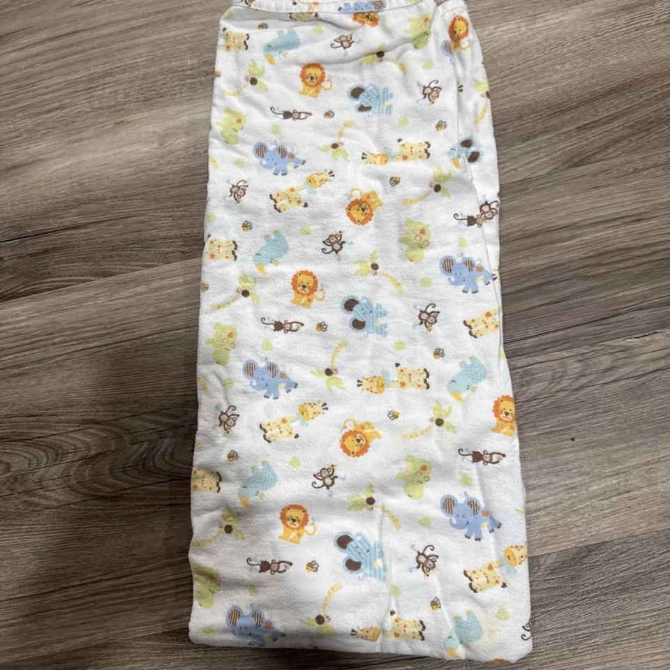 TREND LAB Zoo Circus Animals Cotton Flannel Receiving Baby Blanket 45” X 44” - Image 2 of 3