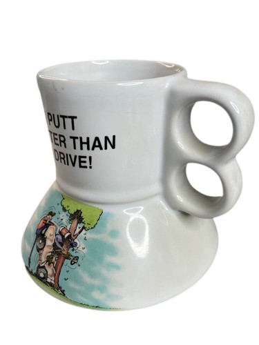 I Putt Better Than I Drive Golf Golfer Non Skid 2 Finger Travel Coffee Mug NEW - Picture 2 of 2
