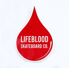 LIFEBLOOD SKATEBOARD CO Blood Drop Sticker small 3" red
