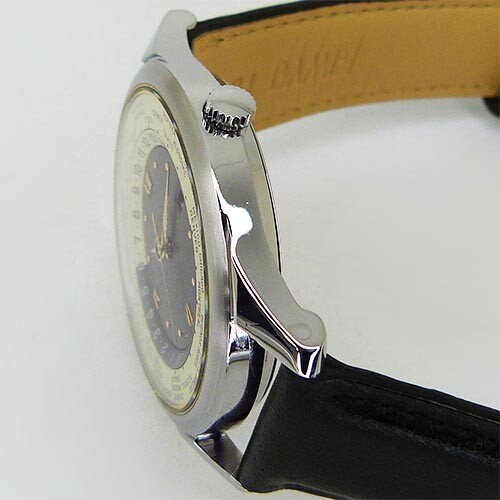 Wristwatch USED HAMILTON WorldTime 8984 Quartz black silver leather Men's - Picture 5 of 7