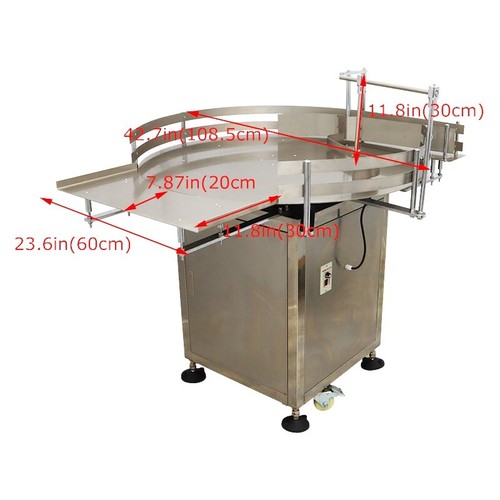39.4" Rotary Automatic Unscrambler Bottle Accumulation Table 110V Variable Speed - Picture 6 of 19