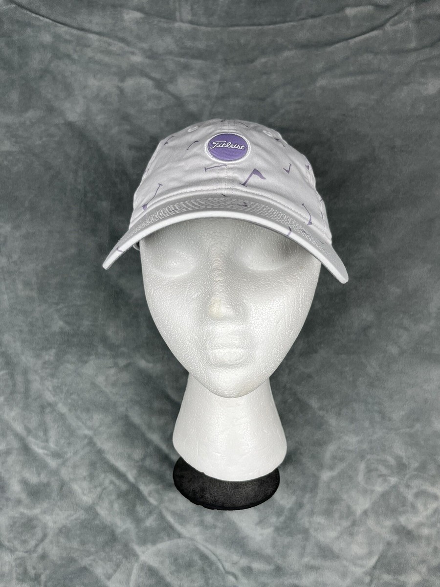 Titleist Hat Women White Purple Flags Adjustable Back Breathable