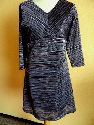 Elegantes Kleid v.Gina Benotti,Gr.38/40,3/4 Arm,schwarz/rot/silber,neuwertig KGG