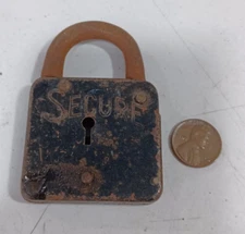 Vintage Secure Square Metal Padlock, no Key