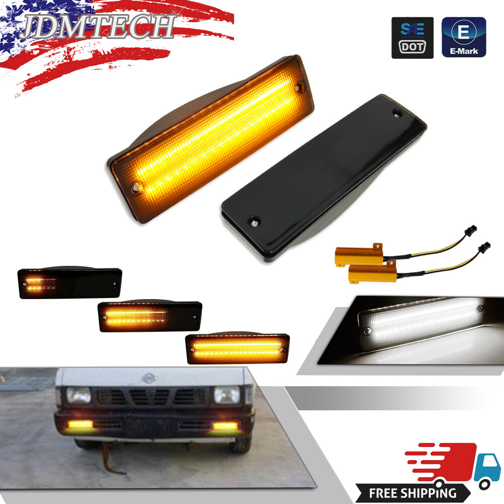 Smoke SWITCHBACK LED Signal DRL Lamps For 88-95 Pathfinder 88-97