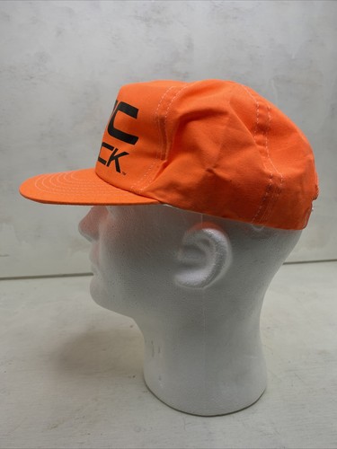 Vintage NEON Orange 90's GMC TRUCK Snapback Trucker Hat -USA Made -fast Shipping - Picture 5 of 8