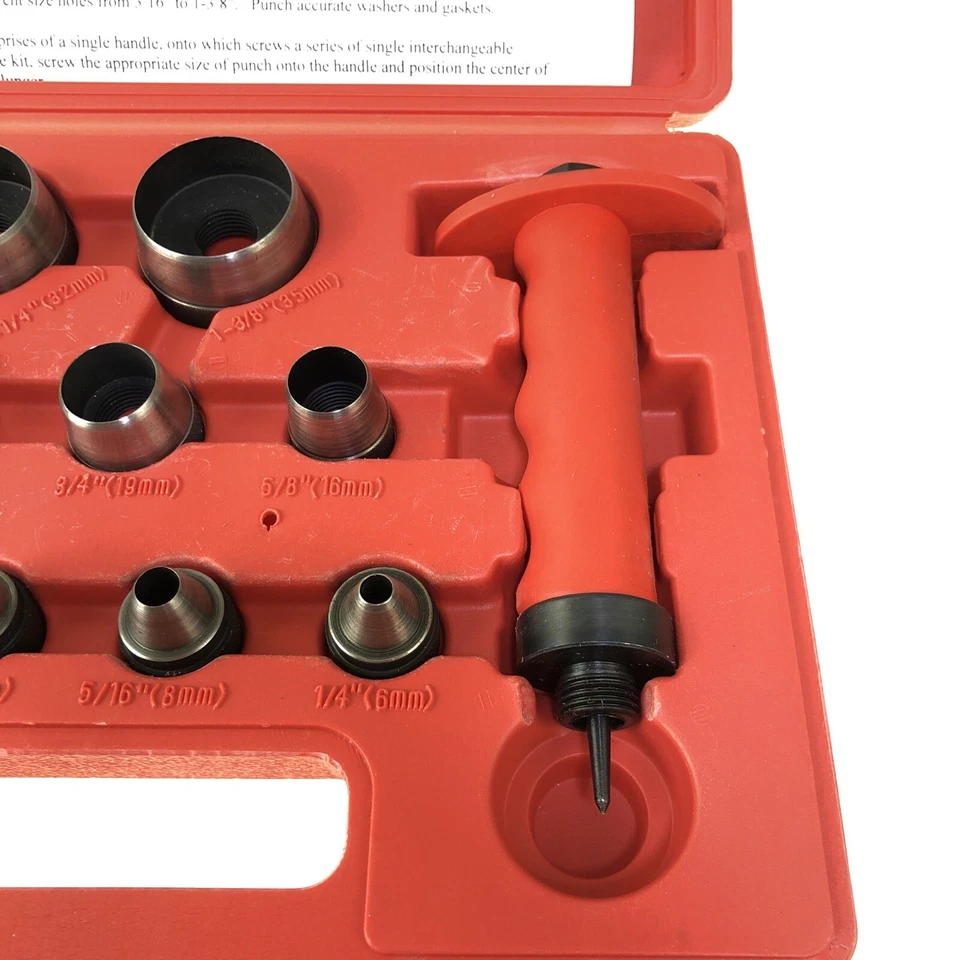 Juego de herramientas perforadoras huecas de 13 piezas para cuero y junta 3/16" - 1-1/4" afiladas Foto 3 de 4