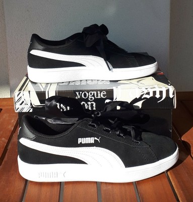 puma nere lacci raso