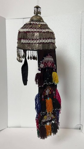 afghan Turkmen Frauen hochzeit Kopfschmuck haube Tribal woman headdress hat 23B - Video 1 of 1