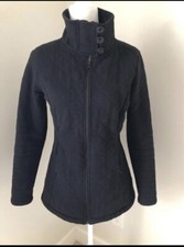 The North Face Black Quilted Lined Jacket Full Zip with button collar Size Small