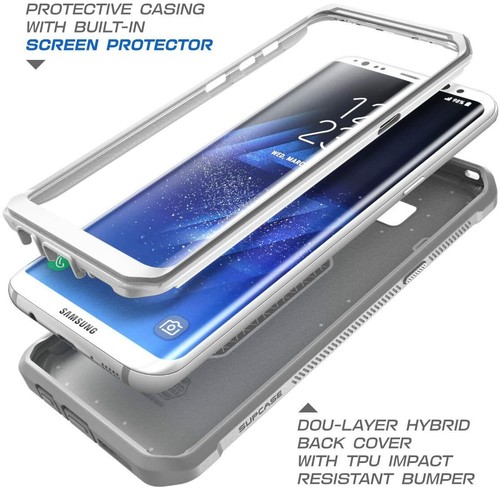SUPCASE per Samsung Galaxy S8, 360° Doppio Strato Resistente Protezione Schermo Custodia Rigida - Foto 1 di 33