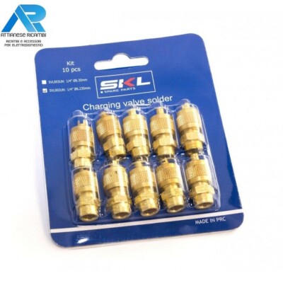 Valvola In Rame Per Frigorifero 1/4'' &Oslash;6.25mm Con Tappo - Ricambio Per Carica Refrigerante