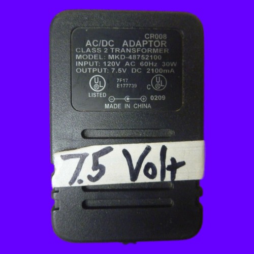 AC/DC Adaptor MKD-48752100 CP008 Output 7.5VDC 2100MA 120VAC 30W 3.5mm X1.35mm - Photo 11/21
