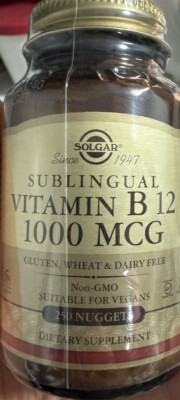 SOLGAR Sublingual Vitamin B12 1000 mcg Nuggets, 250 count 
