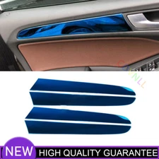 Fit For Audi Q5 2009-2017 Blue Steel Car Inner Door Panel Trim Cover Strip 4PCS