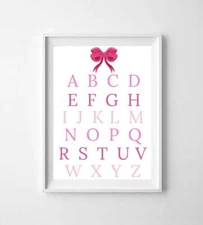 Alphabet Sign Girls Nursery Decor Pink Girls Room Playroom Wall Art Inspo