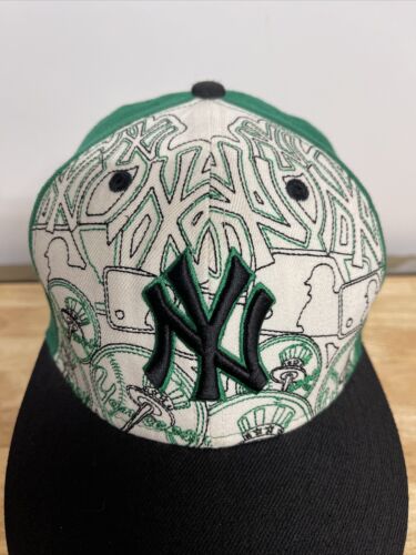 NEW ERA 59 FIFTY NY Yankees Fitted Baseball Cap Size 7 1/4 57.7cm White/Green - Picture 2 of 8