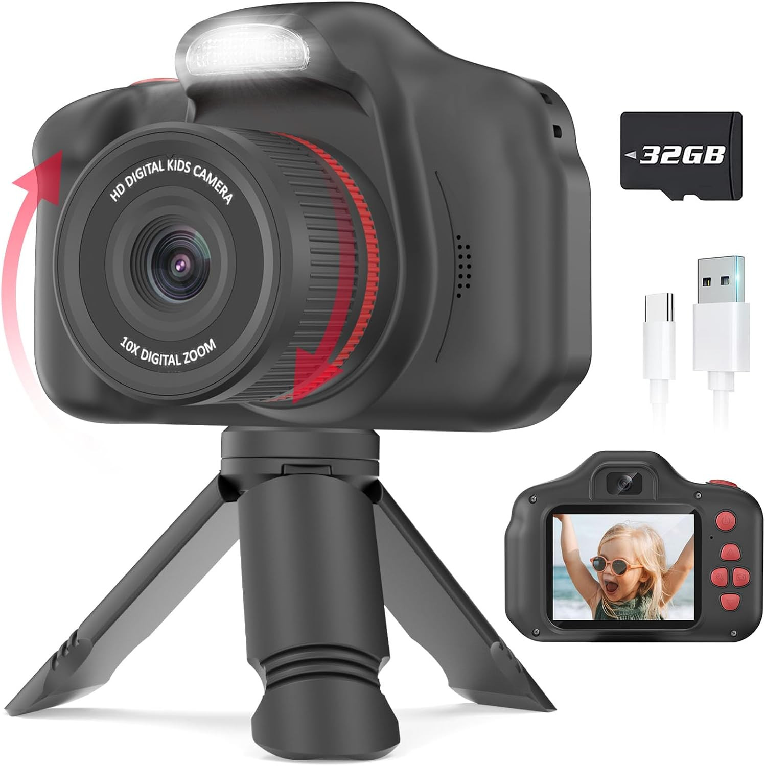 Upgrade Kids Selfie Camera, Christmas Birthday Gifts for Boys Girls Age 3-12, Ch