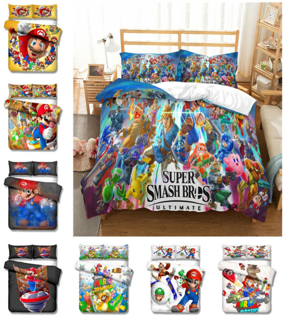 3D SUPER SMASH BROS Bedding Set Kids Children Boys Girls Duvet Cover Set | eBay