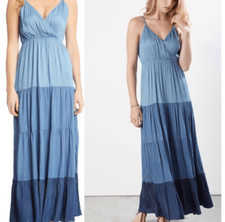Karen Kane Tiered Chambray Maxi Dress Women’s Small