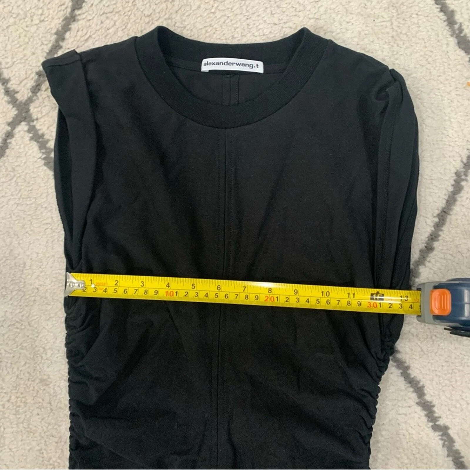 Abito T by Alexander Wang cravatta laterale cotone mini colore nero