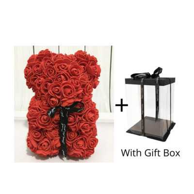 Rosen-Teddybär 25CM Schaumstoff Valentinstag Geburtstag Muttertag & alle Gelegenheiten