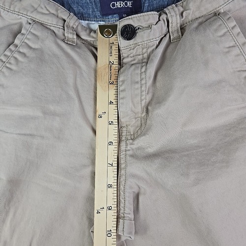 Cherokee Boys Khaki Chino Shorts w/ Inner Elastic Belt Size 16 (30" x 11") - Picture 7 of 20