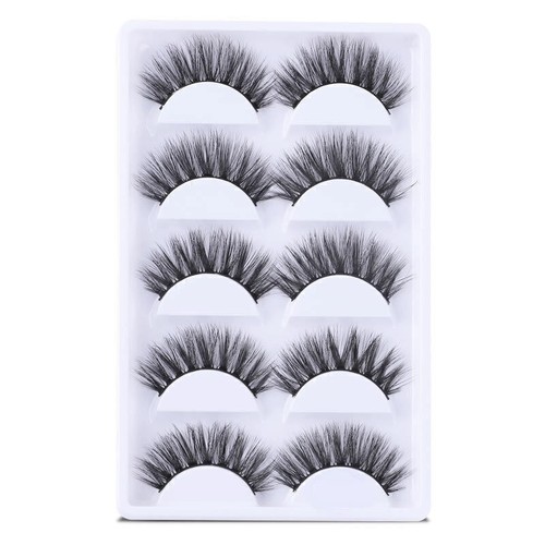 5 Pairs Natural Mink Short False Eyelashes Handmade Fake Eye Lashes Makeup Set - Picture 26 of 27