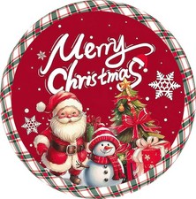 Christmas Tree Skirt, 30 Inches Santa Claus Snowman Tree Mat