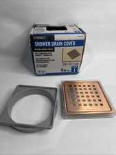 Everbilt Watershield Shower System 4 in. Bronze Square Grid Drain Grate