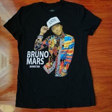 2017 Bruno Mars XXIV 24k Magic Tour Concert Double Sided Shirt Size Large RARE