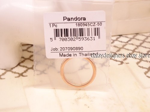 NEW Pandora Simple Sparkling Band Rose Ring 180945CZ 50 5 Retired - Picture 2 of 2