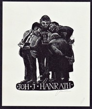 Exlibris Joh. J. Hanrath bookplate ex-libris Eduard Albrecht woodcut