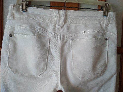 Rewind Damen Junior Cropped Weiß Hose Gr. 7/28 Neu - Bild 6 von 10