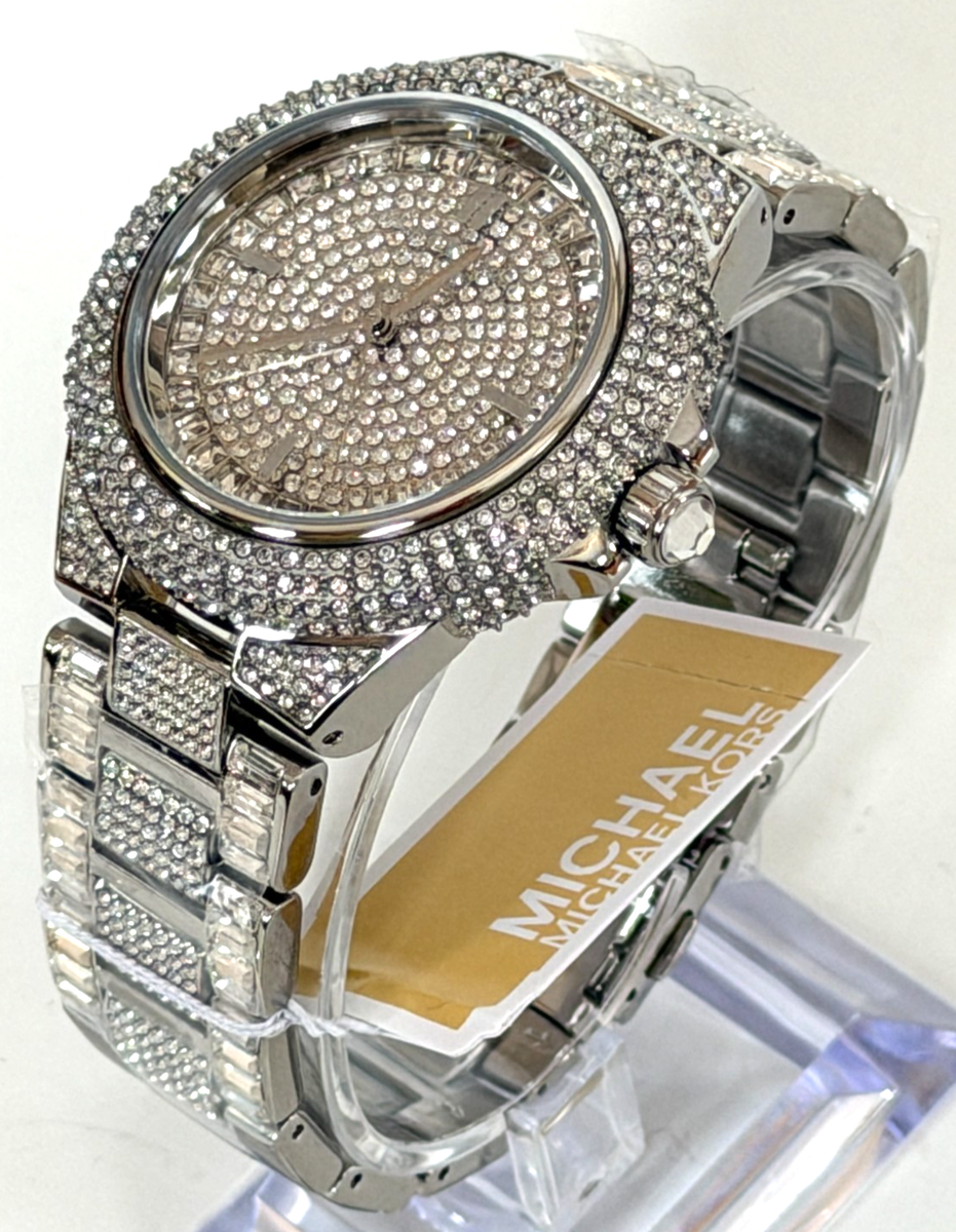 Michael Kors MK5869 Women's Camille Silver-Tone Crystal Pave Watch