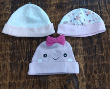 Set of 3 newborn/0-3 month hats NWOT 