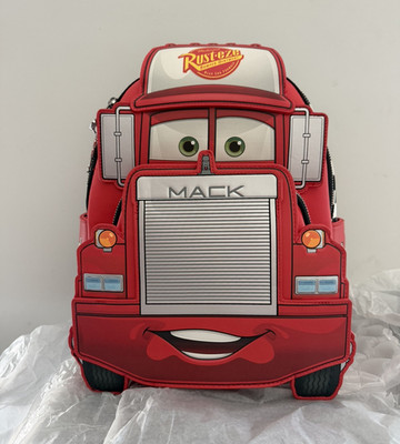 Loungefly Disney Pixar Cars Mack Rust-eze Team 95 Mini Backpack Red Glows BNWT