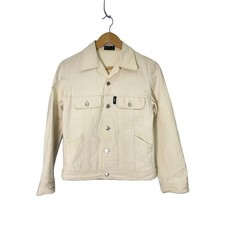 Agnes B White Denim Trucker Jacket Made in France G Jean Cotton Size 1