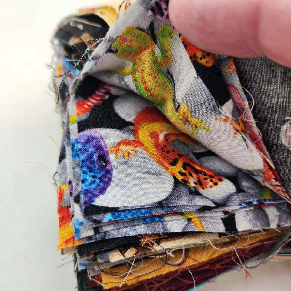 129 PC 5 INCH (5" X 5") QUILT SQUARES 64 Kid Prints 65 Plain Fabric Crafts - Image 3 of 4