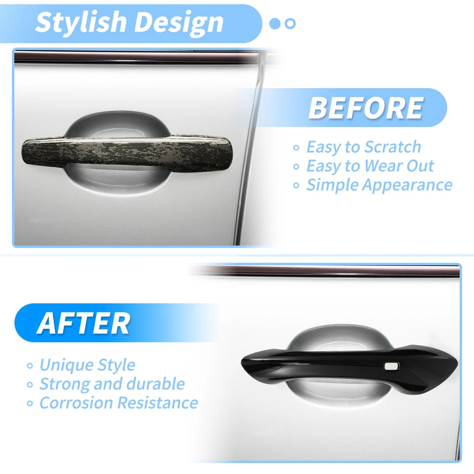 Protector de cubierta de manija de puerta para Chevrolet Trax 2024-2025 negro brillante Foto 3 de 4