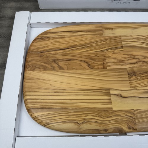 Tabla de cortar Williams Sonoma GreenPan Stanley Tucci defecto madera de olivo leer nueva en caja - Imagen 2 de 6