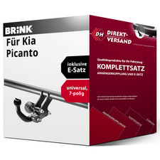 Anhängerkupplung abnehmbar + E-Satz 7pol universell für Kia Picanto 01.18- neu