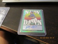 jeff criswell rookie auto leaf valiant 2020 numbered/99 green refractor
