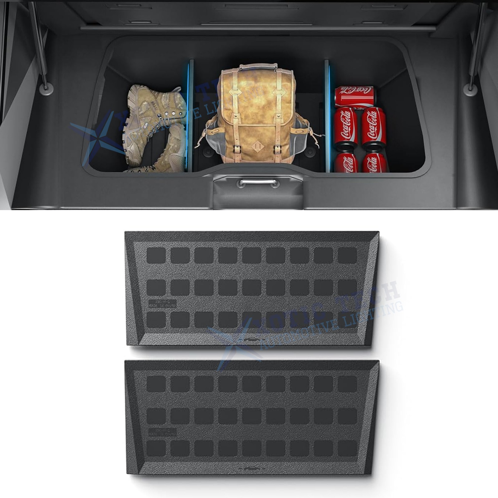 Gear Locker Dividers Sub Trunk Organizers Accessories For Tesla Cybertruck 2024+