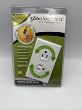 NEW 360 Electrical 36010-W Rotating Duplex Outlet White End Plug Hassles 
