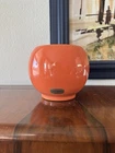 Vintage Haeger Art Pottery Orange Globe Planter Vase Signed USA w/ Label
