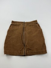 Gap Skirt Womens 4 Brown Corduroy Mini Pencil Front Zip Pockets Casual Cotton